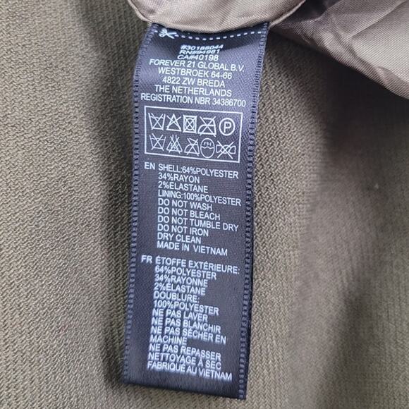 Love 21 Womens Small Military Style Asymmetrical Button Front Washable Jacket - Picture 6 of 6